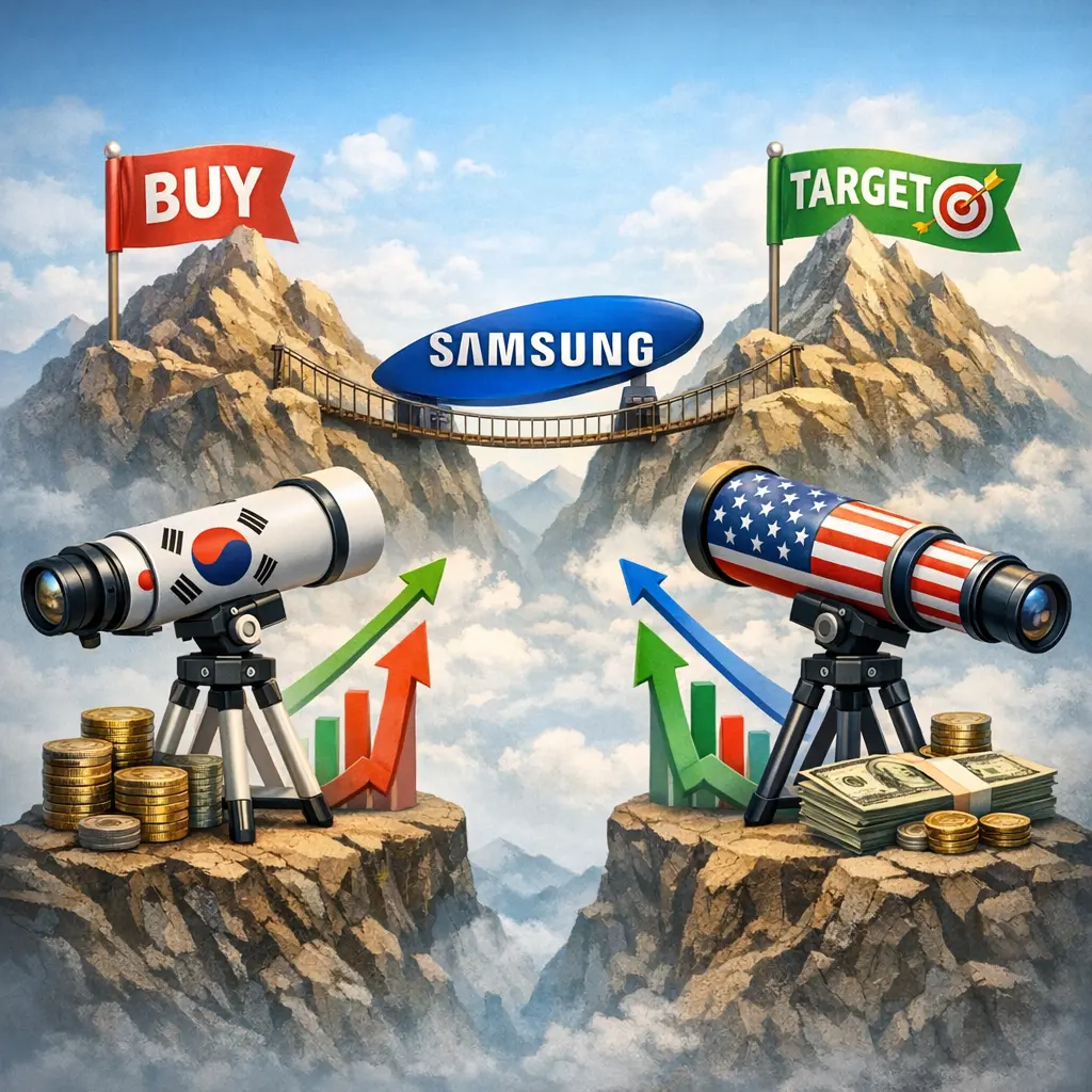 국내외 주요 투자기관별 삼성전자 목표가 및 권장 매수가 데이터 비교 시각화 차트