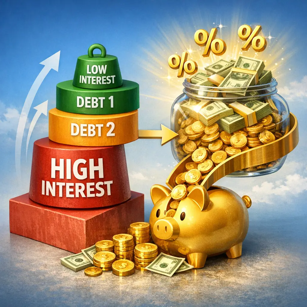 체계적인 채무 상환 우선순위 조정으로 아낀 이자 혜택을 강조한 시각 자료