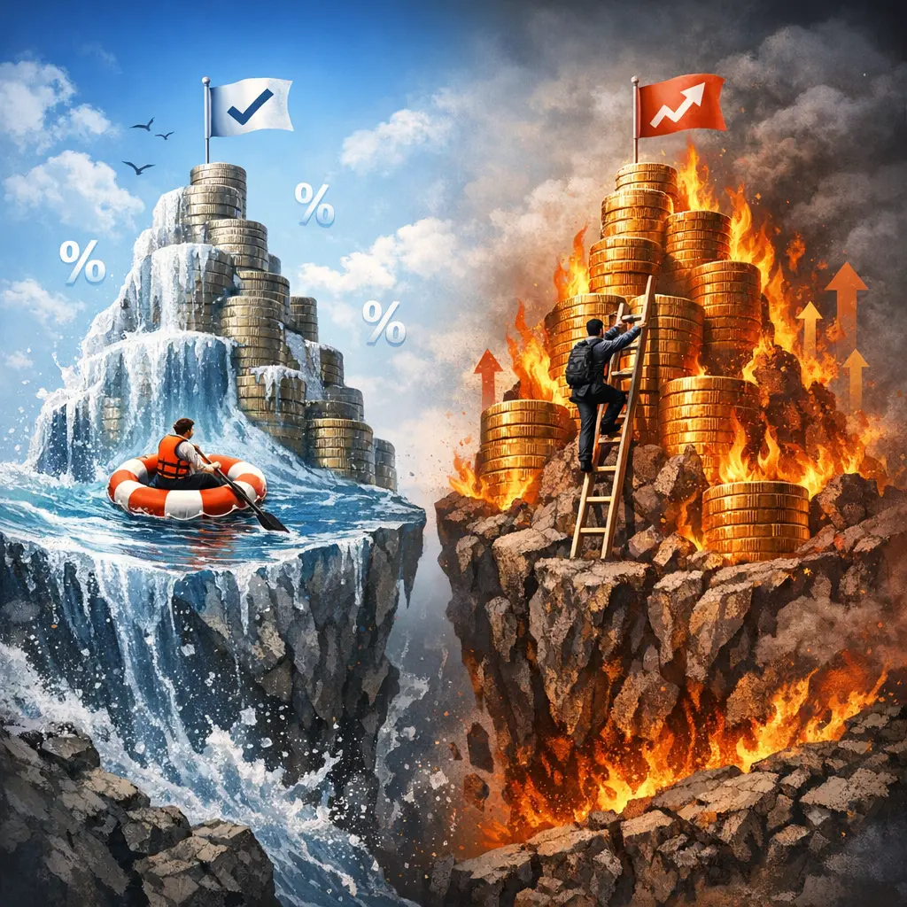 승률 기반 물타기와 손익비 중심 불타기 전략의 누적 수익률 시뮬레이션 비교 데이터 그래프