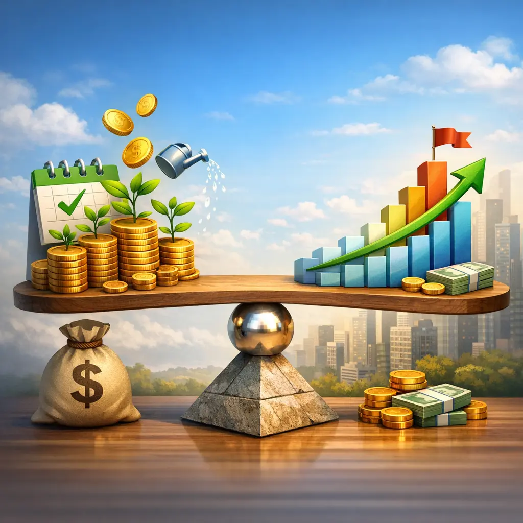 배당 수익과 원금 성장의 균형을 보여주는 포트폴리오 시뮬레이션 차트